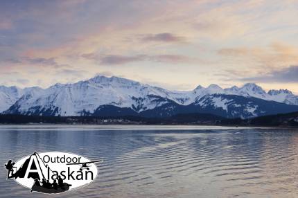 Looking out over Portage Cove from the ferry heading down Lynn Canal/Chilkoot Inlet. Across at Haines and Mt. Emmerich (the Cathedrals) in the background (right).