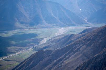 The drainage I would hike out the next day. It runs dry before joining Cache Creek.