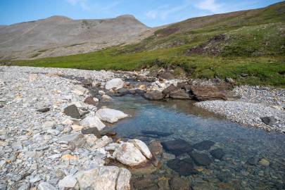 It was hot, that was deep. Yes, I took a swim here. It was cold, bugs were bad. I got promptly all covered up again.