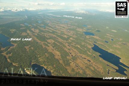 Looking north down the Chulitna River corridor.